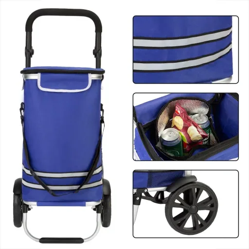 Einkaufswagen blau Aluminium 35L 31x24x54cm