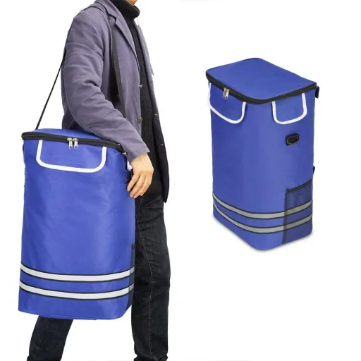 Einkaufswagen blau Aluminium 35L 31x24x54cm