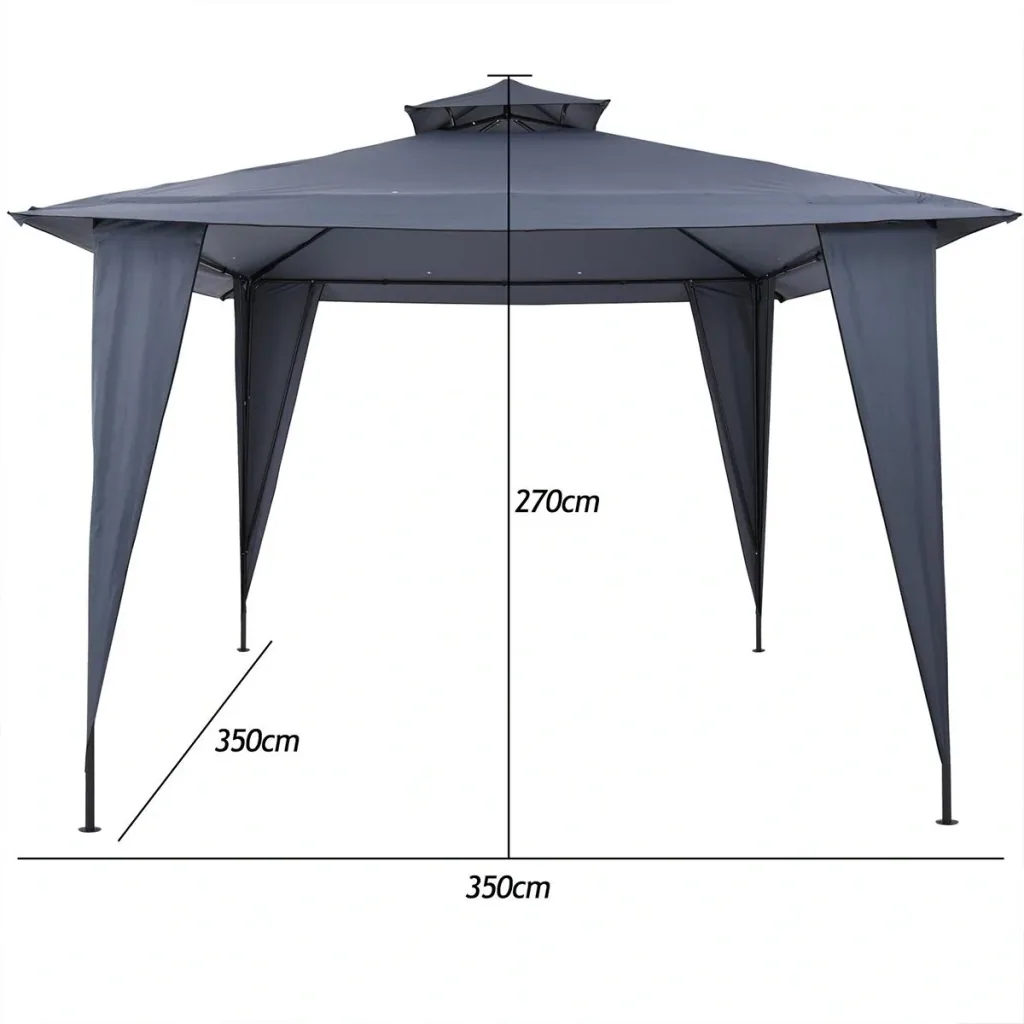 Pavillon Sairee anthrazit 3,5 x 3,5m