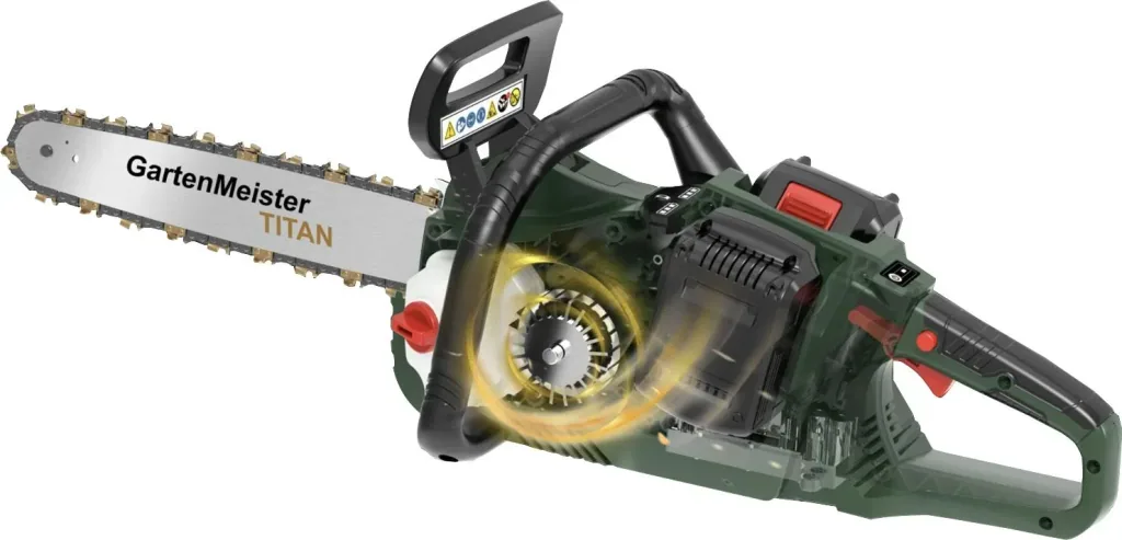Set Akku-Kettensäge + 2 x Akku 2 Ah + Doppelschnell-Lader+Kette