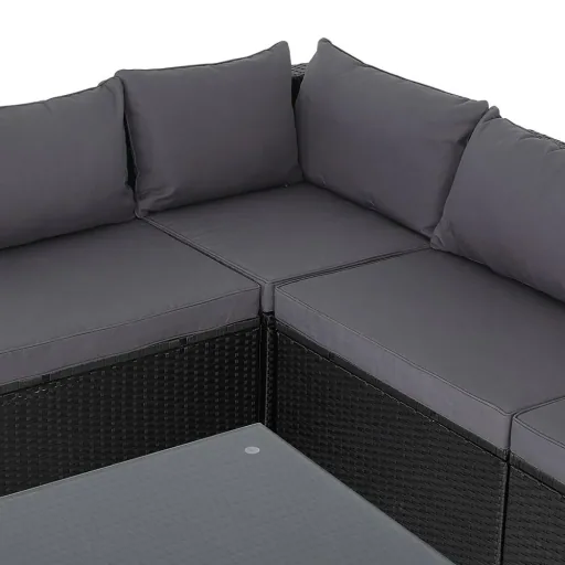 Polyrotan XL Lounge-Set 26-teilig. Schwarz Anthrazit