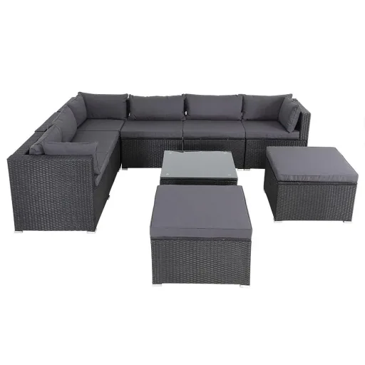 Polyrotan XL Lounge-Set 26-teilig. Schwarz Anthrazit