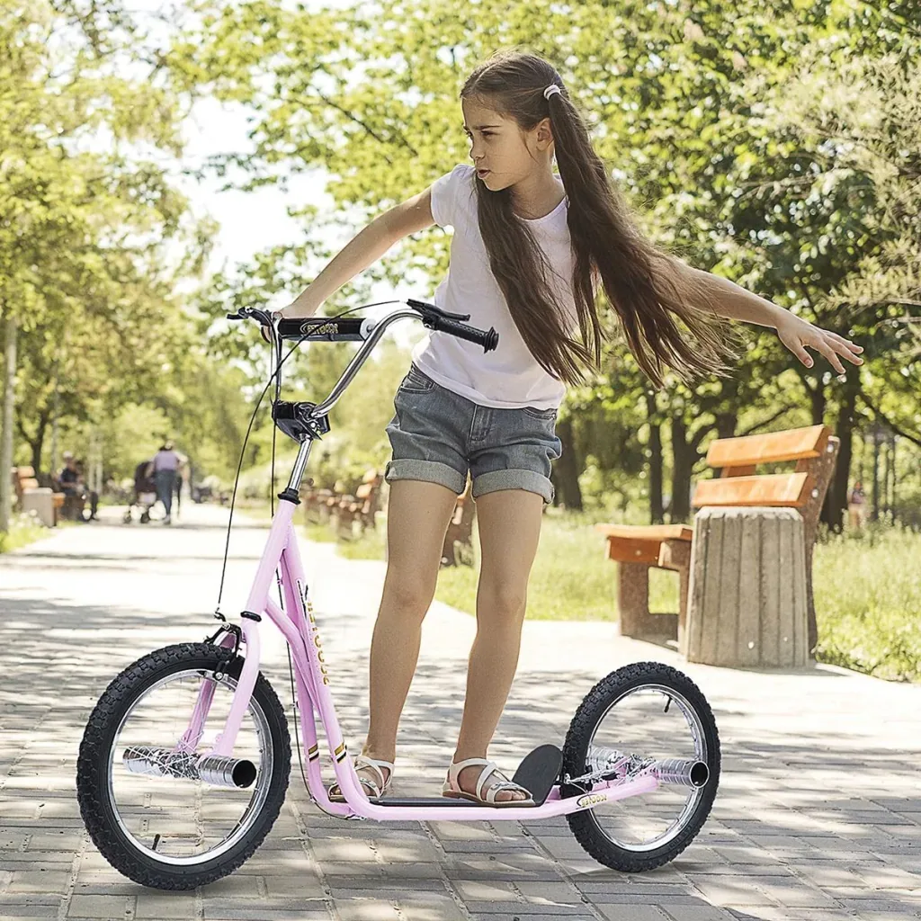 Kinderroller Scooter Tretroller Roller mit luftreifen Cityroller Kinder Roller Kickboard ab 5 Jahre Kleinkind 16 Zoll Ro