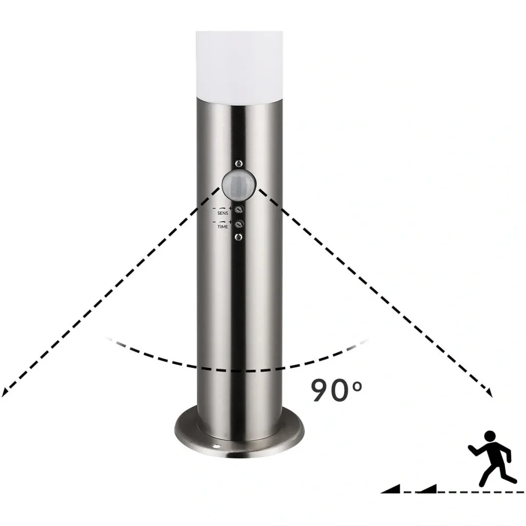 Pathlicht - Außenbeleuchtung - Gartenbeleuchtung - Edelstahl - Mit Sensor -48 x 12 cm - Silber