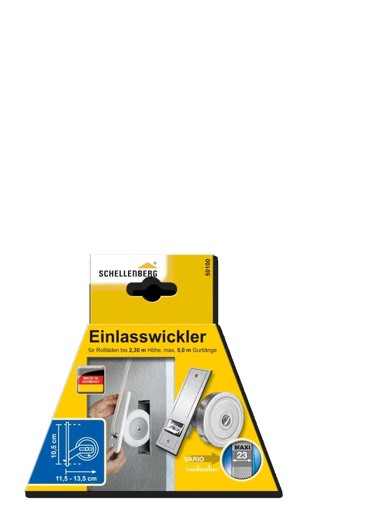Einlasswickler Maxi für Rollladengurte mit 23 mm Breite - Lochabstand 10,5 cm