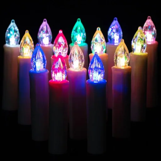 LED-Weihnachtsbaumkerze 30x mit Fernbedienung Multicolor