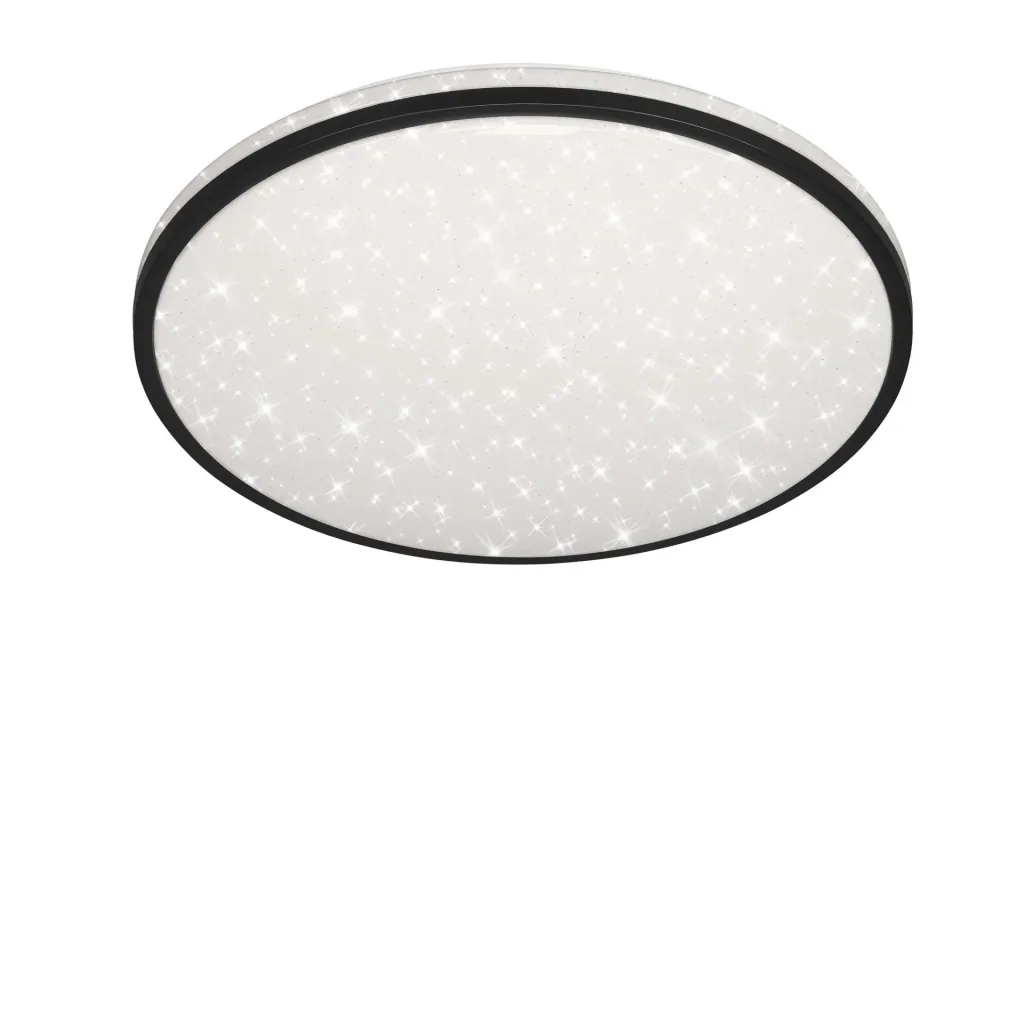 LED Deckenleuchte mit Sternendekor, rund, Ø 49,2 cm, 48 Watt, schwarz