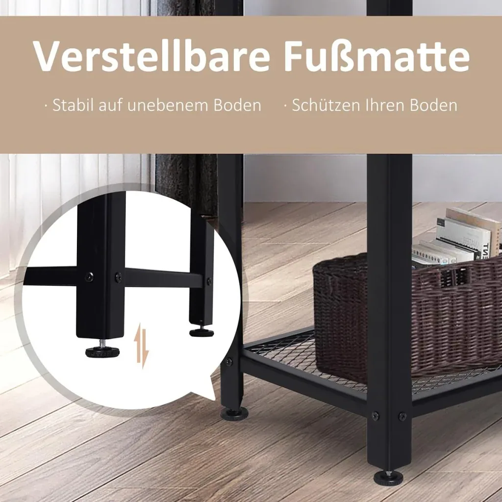 Konsolentisch mit Gitterablage braun/schwarz