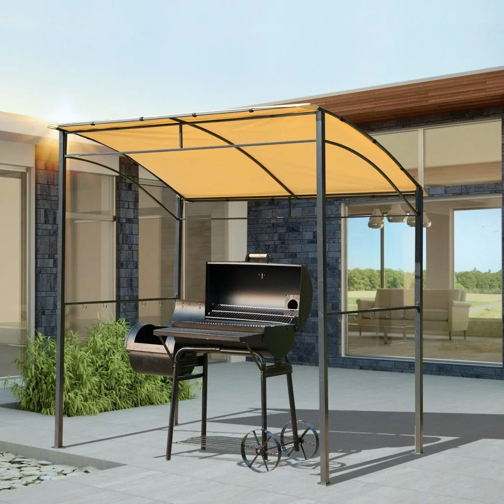 Grillpavillon mit Flammenschutzdach