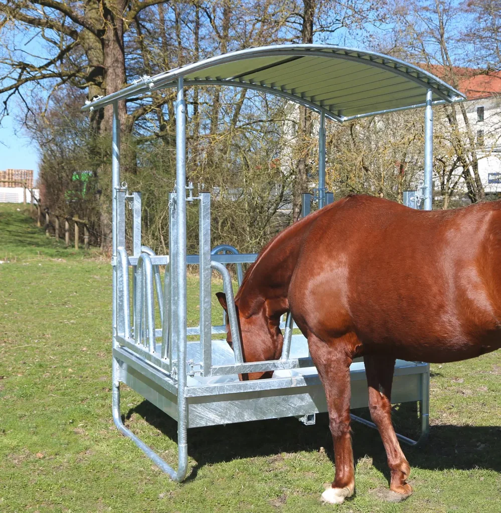 Viereckraufe, mit Palisadengitter - 8 Fressplätze