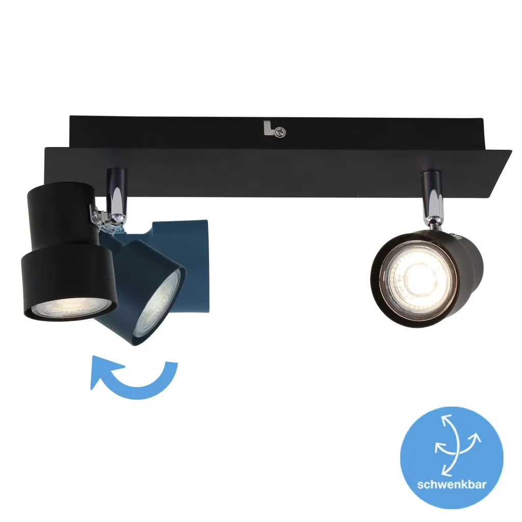 LED Deckenleuchte, 920 Lumen, 10 Watt, GU10, schwarz