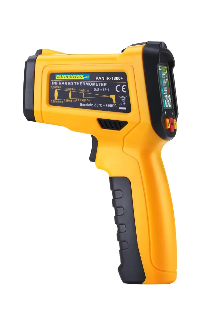 PAN IR-T800+ Profi-Infrarotthermometer 12:1, Infrarot-Temperaturmessung - 50°C - + 800°C mit Laser-Messkreis