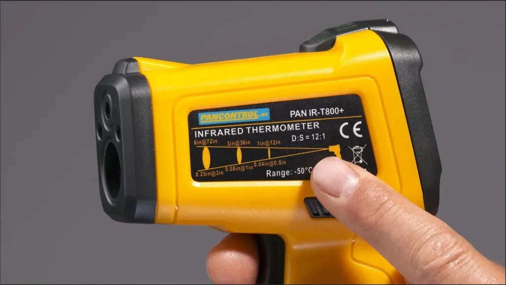 PAN IR-T800+ Profi-Infrarotthermometer 12:1, Infrarot-Temperaturmessung - 50°C - + 800°C mit Laser-Messkreis