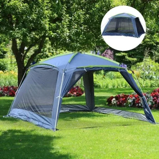 Campingzelt Kuppelzelt für 5-8 Personen Dunkelblau