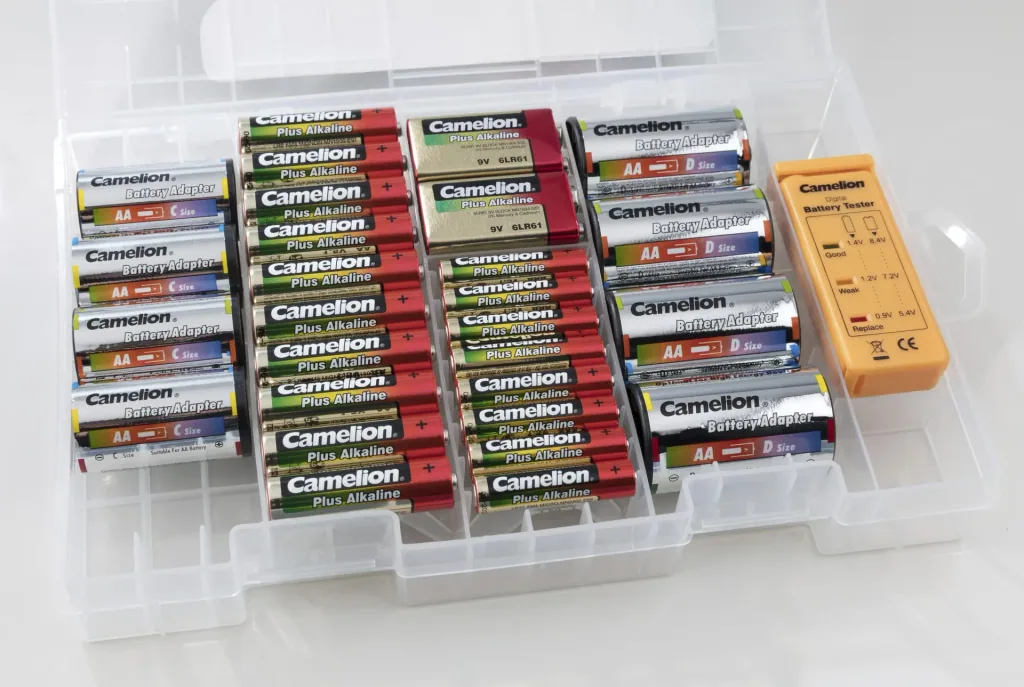 Plus Alkaline Batteriebox mit Batterietester und Adapter - 29-teilig