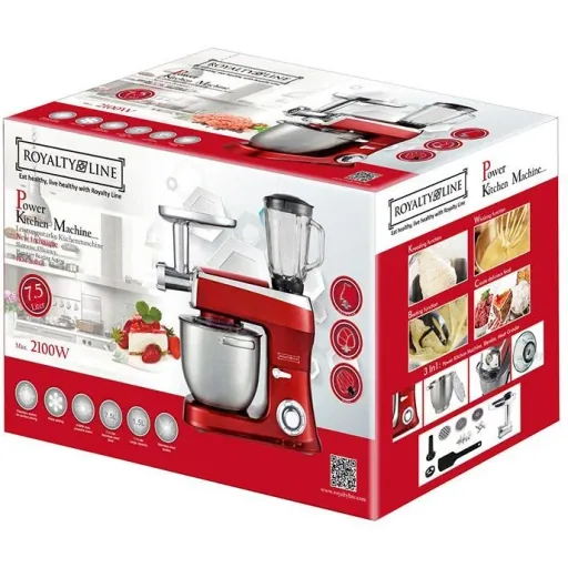 3-in-1 Küchenmaschine PKM 2100W 7,5L Edelstahl Rot