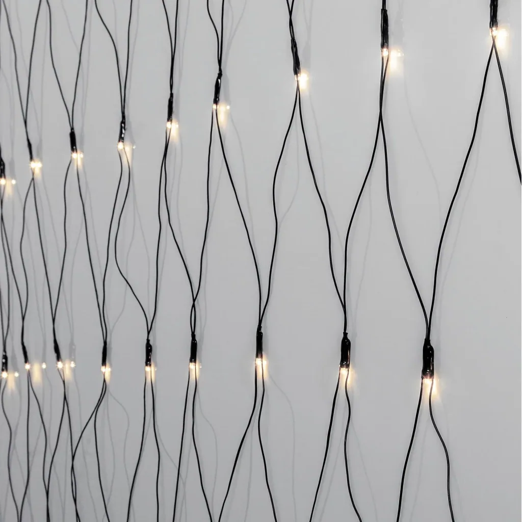 LED Lichternetz 3x3 Meter, 200 kaltweiße LEDs
