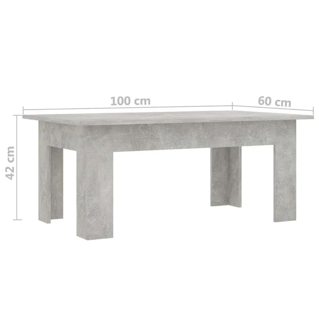 Couchtisch 100x60x42 cm Spanplatte betongrau