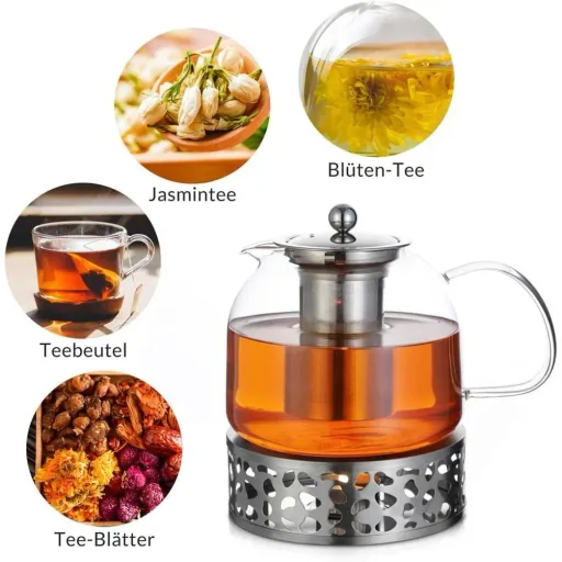 Teekanne Glas inkl. Warmhalter 1,5L