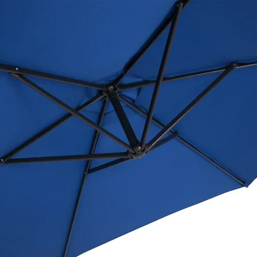 Sonnenschirm faltbar Aluminium blau mit Pendel Ø 330 cm