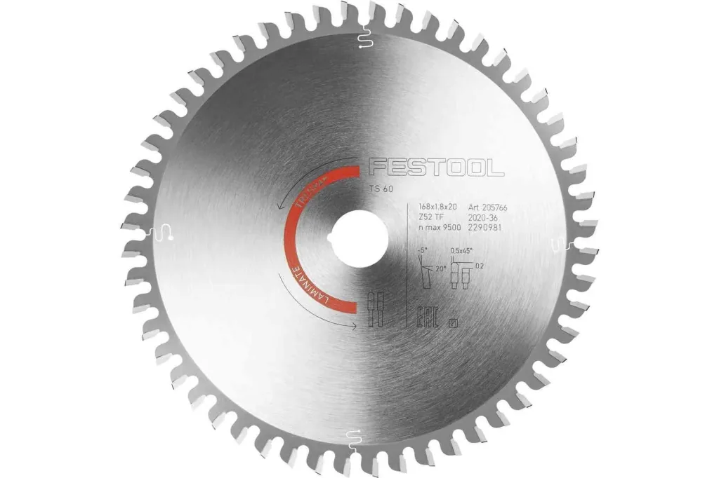 Kreissägeblatt HW 168 x 1,8 x 20 TF 52 LAMINATE/HPL