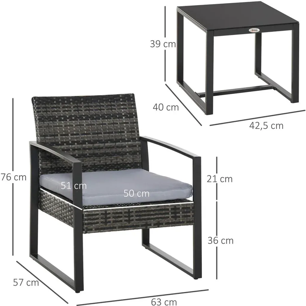 Polyrattan Sitzgruppe als 5-tlg. Set schwarz
