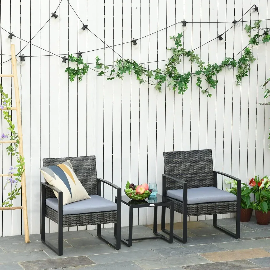 Polyrattan Sitzgruppe als 5-tlg. Set schwarz