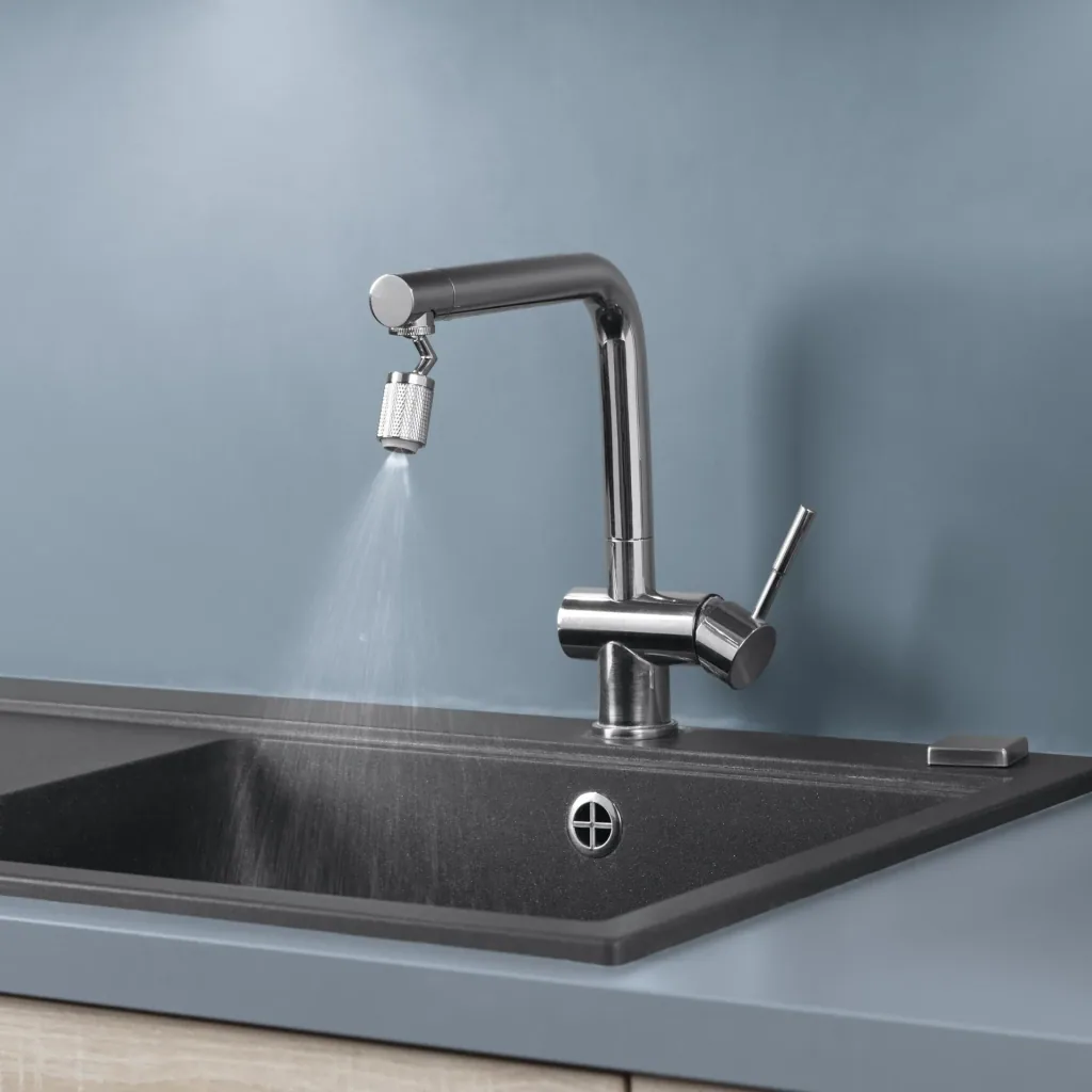 Strahlregler für Wasserarmaturen, Edelstahl mit Gelenk