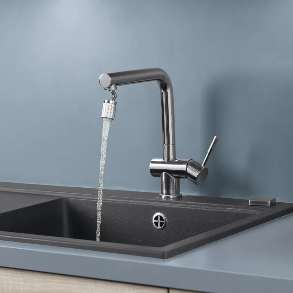 Strahlregler für Wasserarmaturen, Edelstahl mit Gelenk