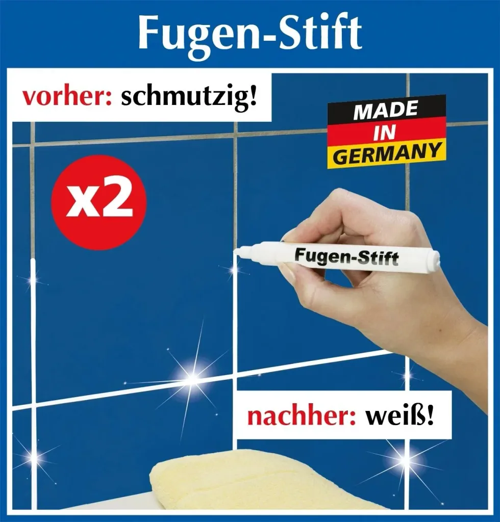 Fugen-Stift, Weiß, 2er Set, je 6 ml