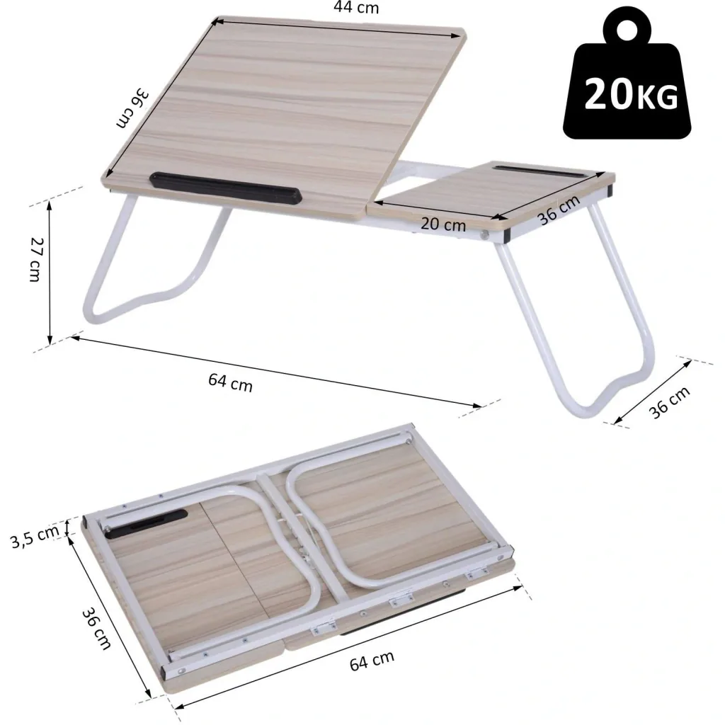 Laptoptisch Betttablett Betttisch Frühstückstisch Serviertablett Lesehalter faltbar verstellbar