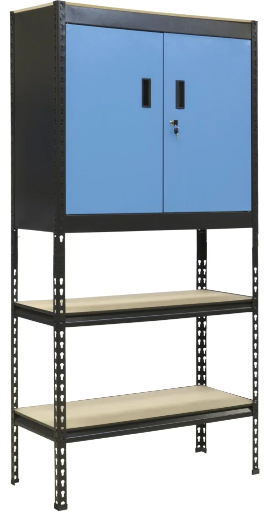 Steckregalschrank mit 2 Türen und 2 Böden, variabel Aufzubauen