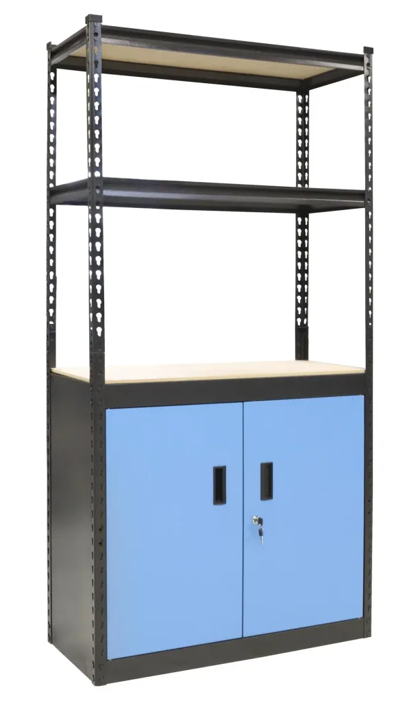 Steckregalschrank mit 2 Türen und 2 Böden, variabel Aufzubauen