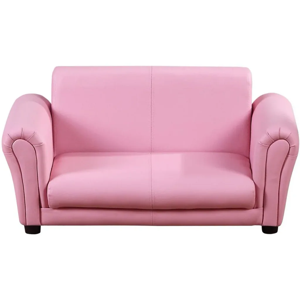 Kindersofa mit Hocker rosa Sessel Kinder Softsofa