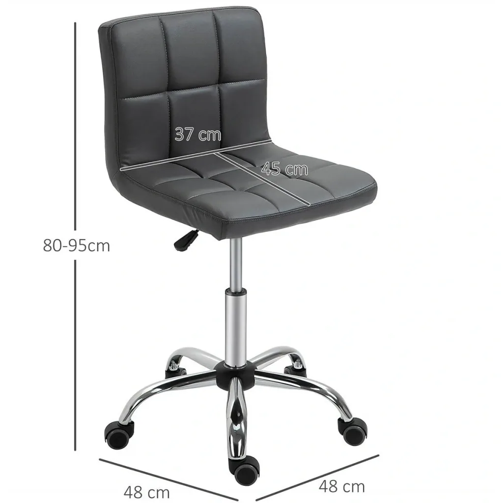 2er-Set Arbeitshocker mit Rückenlehne Rollhocker aus Kunstleder Drehhocker mit Lehne Kosmetikhocker 80-95 cm höhenverste
