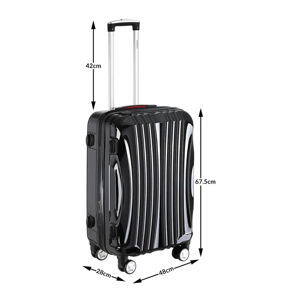 Hartschalenkoffer Ikarus Black L in ABS 90-102l 67,5x48x28cm