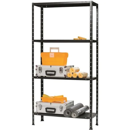 Lagerregal / Regal Solid 50 Schwarz - 200 kg Tragfähigkeit - 150x75x30 cm