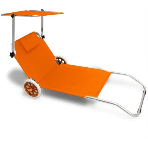 Liege Mobile Kreta Orange Aluminium mit 2 Rädern