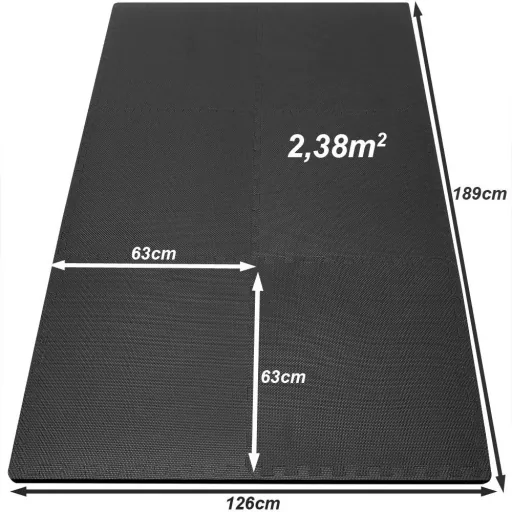 Bodenschutz/Fitnessmatte/Puzzlematte 6tlg. schwarz 183,5x123,5x1,2cm