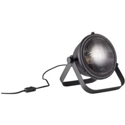 Tischleuchte Bo floodlight industriell mat Holzschwarz metal glas 40W E27