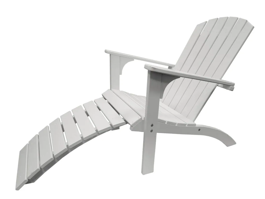 Deckchair mit Fußablage, weiß lackiert