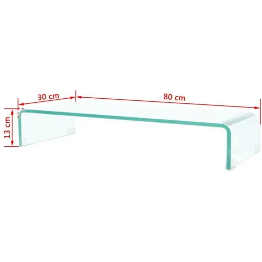 TV-Schrank/Monitorerhöhung transparent 80x30x13 cm Glas