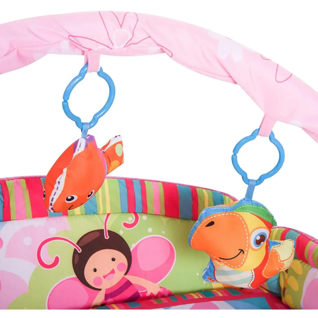 Kinderteppich Tiere Krabbeldecke mit Spielbogen Bunt Käferform