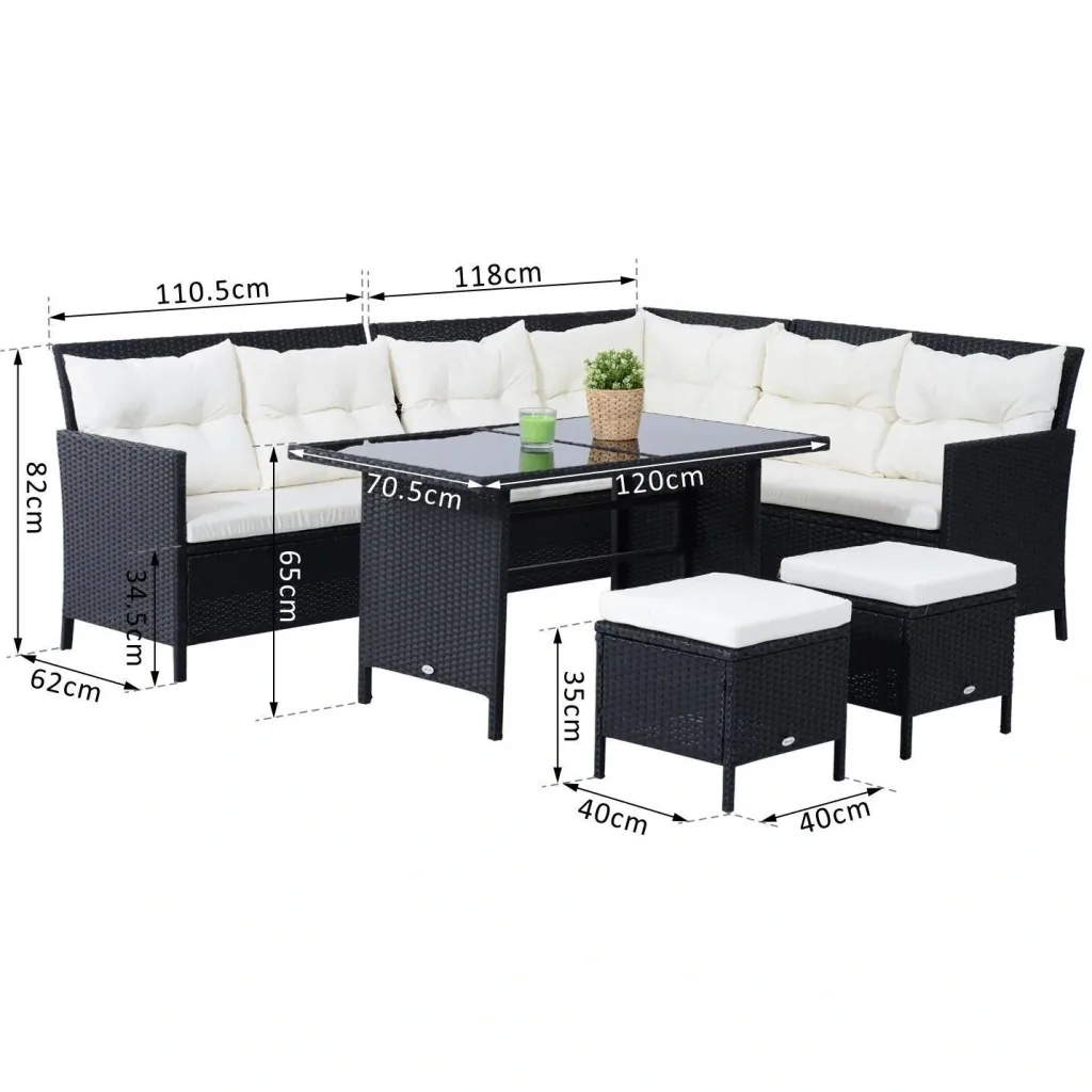 Polyrattan Sitzgruppe als 18-teiliges Set