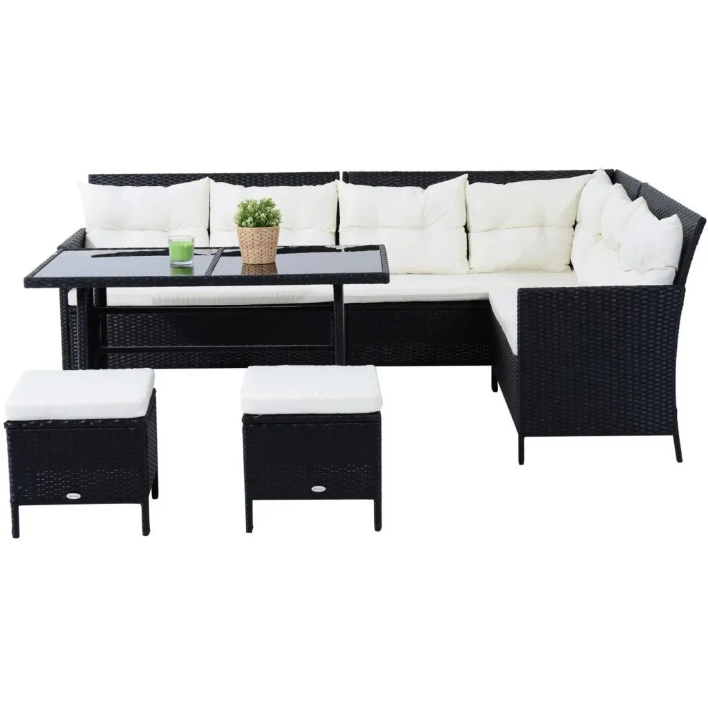 Polyrattan Sitzgruppe als 18-teiliges Set
