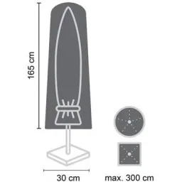 Außenabdeckung für Sonnenschirm bis Ø 450 cm, wasserdichte und UV-beständige Schutzhülle 250 x 64 cm
