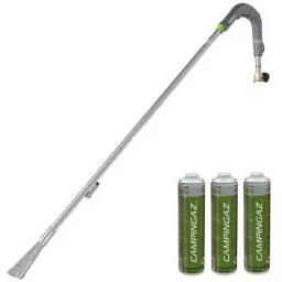 Campingaz GT2000PZ Unkrautbrenner mit Piezo-Zündung und 4 zusätzlichen Gasflaschen