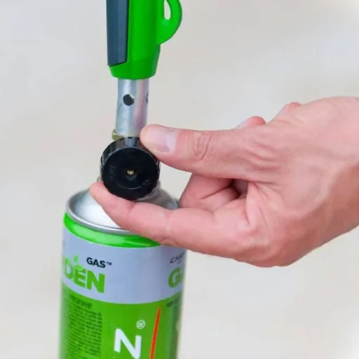 Campingaz GT2000PZ Unkrautbrenner mit Piezo-Zündung und 4 zusätzlichen Gasflaschen