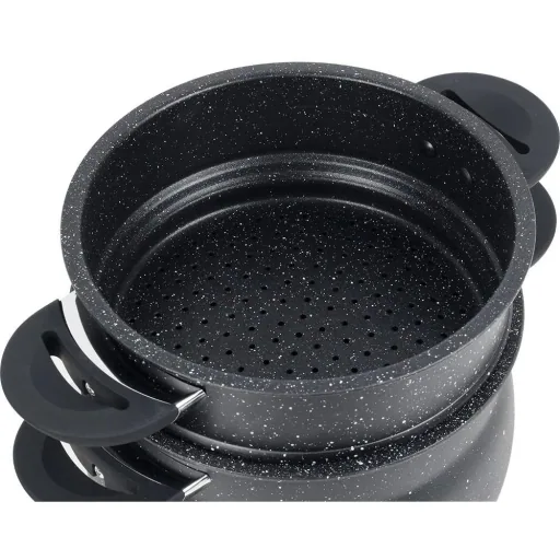 Couscous-Pfanne - 6L - Schwarz - 26x26x26 Cm
