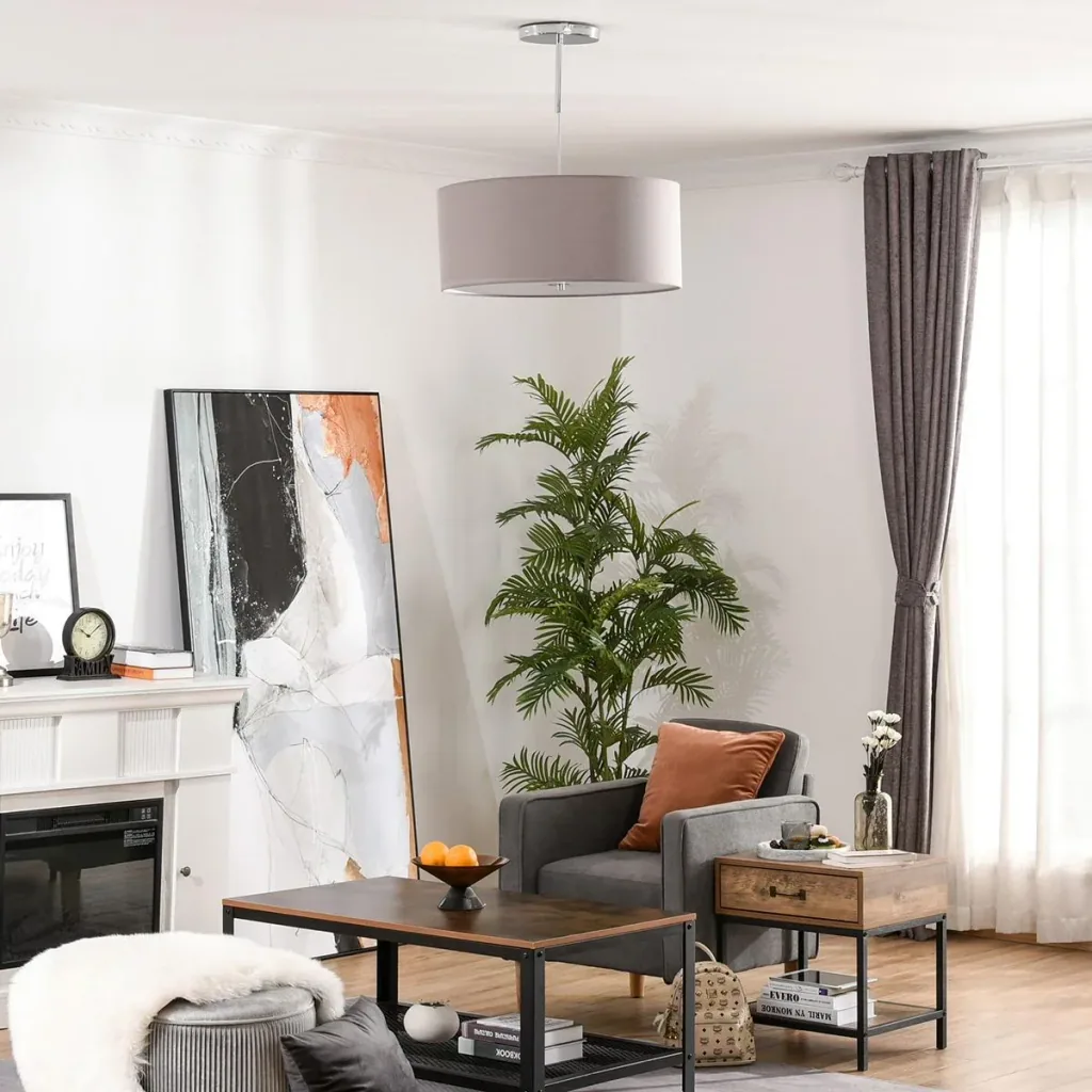 LED Deckenleuchte mit integriertem Dimmer Hellgrau+Silber+Weiß